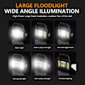 Miniatyrbillede 5 af 5: Strømforsynet Power output arbejdslys Indbygget litiumbatteri USB-opladning og solenergiopladning SMD COB LED genopladelig lommelygte