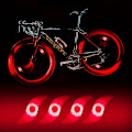 Miniatyrbilde 1 av 5: 4 x LED-sykkelhjulbelysning, vanntett LED-sykkelhjulbelysning med 3 blinkemodus LED-sykkelhjullampe for voksne og barnesykler - rød Red