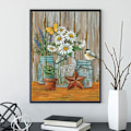 Miniatyrbild 4 av 5: Diamantmålningssats för vuxna, DIY 5D runda full diamant vit blomma diamantkonst, perfekt för hemfritid och väggdekoration
