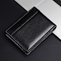 Miniatyrbillede 1 af 5: Sort Mænds Tegnebog Læder Bifold 11cm L x 1.5cm B x 8cm H