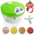 Pikkukuva 1 / 4: Sipulikutteri 3 terällä Keittiö Manuaalinen Multi Food Chopper
