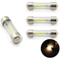Pikkukuva 1 / 4: 4 kpl (41 mm), LED-auton sisävalopolttimo, 41 mm, 12 V 360 astetta, COB-hehkulankapolttimo, lämmin valkoinen 3000 K, auton lukuvalopolttimoihin