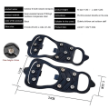 Miniatyrbillede 5 af 5: 1 par 8-tandet Anti-skid Ice Gripper Spike Vinter Klatring Anti-slip Sne Spikes Greb Klamper Over Sko Dækker Crampon M