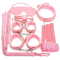 Miniatyrbild 2 av 2: 7 st/set Läder Bodaged Kit Adlt Explay Hndcffs/whps/ball Gg/rep/collr Bdm Pink