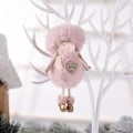 Miniatyrbillede 3 af 3: 2 stk. juledekoration julebue plysbold engel vedhæng juletræ pige engel vedhæng pink