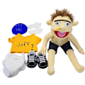 Miniatyrbild 2 av 5: Werakou Jeffy Puppet, 60cm/23.6\" ventriloquistdocka för flickor, Jeffys systerdocka, mjuk plyschhanddocka, dum liten docka med fungerande mun