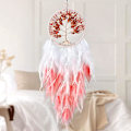 Miniatyrbillede 2 af 5: Håndlavet krystal Bohemian Tree of Life Dreamcatcher Feather Dreamcatcher Hjemmeindretning til soveværelse, bryllup pink