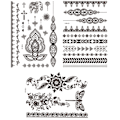 Miniatyrbilde 2 av 4: Midlertidige tatoveringer for kvinner, (10 ark, 21*14,8 cm) Midlertidige tatoveringsklistremerker Arm håndled tatovering svart tatovering