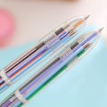 Miniatyrbillede 2 af 4: 2 stk. Multifarvede kuglepenne 6-i-1 Retraktile kuglepenne 6 farver Transparent kuglepen