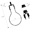 Miniatyrbild 3 av 5: Adapterkit för lampskärm - Inkluderar trim och skärmutjämnare för att hålla skärmhårdvaran på plats Glödlampsfjäderklämma - 2-pack svart