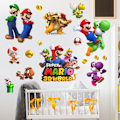 Pikkukuva 4 / 5: 3D Mario taustaseinän koriste Mario seinätarrat lastenhuoneen sarjakuva PVC graffititarrat itseliimautuvat