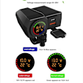 Miniatyrbillede 4 af 5: USB Stik Motorcykel Styr & Bakspejl Vandtæt Hurtig Oplader Telefon Strømadapter Digital Voltmeter Termometer