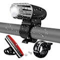 Miniatyrbillede 1 af 5: 2256 cykel forlygte advarselslys mountainbike forlygte 320 lumen forlygte samling