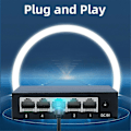 Miniatyrbillede 5 af 5: 5 Porte Gigabit Netværk Switch, 1000Mbps Lille Ethernet Splitter Netværk Switch til Skrivebord og Vægmontering, Plug and Play