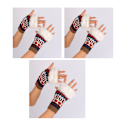 Miniatyrbild 1 av 4: 3 par höst- och vinterkonstgjorda ullhandskar nya stickade handskar halvfingerhandskar datorhandskar ullhandskar A-port