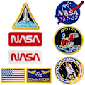 Miniatyrbild 1 av 5: 8 st NASA 100:e rymdfärjan militär uppdrag logotyp strykjärns-på lappar för kläder