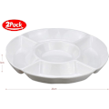 Miniatyrbilde 2 av 5: Pcs Rund Oppdelt Snacks Serveringsplate Bilde, Mat Oppbevaringsbrett Bilde for Hjem