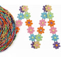 Miniatyrbild 1 av 5: Färgglad prästkrage blomma spets trim stickning bröllop broderad DIY handgjord lapptäcke band sytillbehör hantverk 15 yards