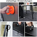 Miniatyrbilde 3 av 5: 3-delt bilbulkdragerssett - Lakkfri bulkoppretting for bilbulkoppretting - Sugeskoppskvis for glass, fliser, speilløfting og flytting av gjenstander