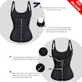 Miniatyrbillede 2 af 5: Kvindernes Brystkorset Taljetræner, Body Contouring Vest Rem Med Justerbare Skulderstropper Sort 4XL