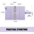 Miniatyrbild 2 av 4: A6 PU-läder anteckningsblock pärm, för sparande kuvert arrangör förvaring Puple