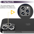 Pikkukuva 5 / 5: Takakameran suojus mustalle iPhone 14 Prolle/14 Pro Maxille, valokuvasuojus, karkaistu lasi + alumiiniseoskameran linssisuojus iPhone 14 Prolle/14 P