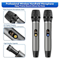 Miniatyrbild 2 av 5: UHF Trådlös Mikrofon Handhållen Dynamisk Professionell Mikrofonsystem för Karaokesång, Tal