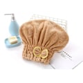 Miniatyrbillede 1 af 5: Mikrofiber Hår Tørring Håndklæde Spa Bowknot Wrap Håndklæde Hætte Badeværelse Tilbehør Huer Til Kvinder Designer Badehætte Coffee