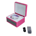 Miniatyrbilde 3 av 5: Bærbar Trådløs Bluetooth Høyttaler, Multi-Funksjonell Reprodutor CD Retro, Record Audio Player Rose Rød