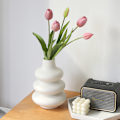 Miniatyrbilde 3 av 5: Nordisk keramisk vase, hvit vegetarisk keramikk for hjemmedekorasjon