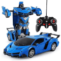 Miniatyrbilde 1 av 4: Fjernstyrt bil, 2 i 1 Transformer Robotbil, One Touch Transformer Fjernstyrt Transformers Bil Robot Blue