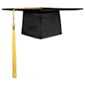 Miniatyrbillede 1 af 5: Universitets Kandidat Hat Justerbar Graduering Student Hat med Gul Kvast