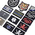 Miniatyrbillede 3 af 5: 20 stk. Tilfældige Taktiske Patches, Fuld Broderi Loop og Krog til Kasketter, Tasker, Rygsække, Veste, Militær Uniformer, Taktisk Udstyr, osv.