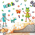 Miniatyrbild 3 av 5: Robot Robot Katt Robot Hund Skruv Väggklistermärke Vardagsrum Sovrum Väggdekoration