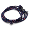 Miniatyrbilde 2 av 5: Motebelagt svart legering hai hale krok fargerik tau armbånd bangle A