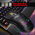 Miniatyrbillede 4 af 5: X600 RGB lysende makro programmeringsspilmus 6 taster kan slukke lyset Understøtter forskellige spil kablet mus
