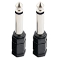 Miniatyrbilde 1 av 5: 6,5 plugg til 3,5 mono jack adapter 6,35 plugg til 3,5 hunn lydadapter 2 stk