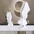 Miniatyrbillede 3 af 5: Religiøs have statue, engel og forløsnings mindesmærke statue, polyesterharpiks, antik sten, elfenben lille