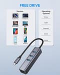 Miniatyrbillede 4 af 5: USB-C til Ethernet-adapter, RJ45 til USB-C Thunderbolt 3/type-c Gigabit Ethernet LAN-netværksadapter, kompatibel