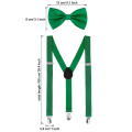Miniatyrbilde 2 av 4: Suspender Sløyfe Sett Klips På Y Form Justerbar Bukseseler, 80-Talls Suspenders Skulderstropper For St Patrick's Day Cosplay Fest