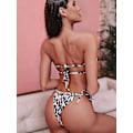 Miniatyrbild 4 av 5: Sexig Bikini Plisserad Bandeau Baddräkt Kvinnlig Baddräkt Kvinnor Mini Trosa Bikini Set Badkläder Strandkläder Snake Pattern S
