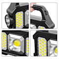 Miniatyrbillede 3 af 5: Strømforsynet Power output arbejdslys Indbygget litiumbatteri USB-opladning og solenergiopladning SMD COB LED genopladelig lommelygte