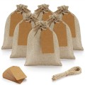 Miniatyrbilde 5 av 5: 75 stk ca. 10*14cm lerretsposer, lerretsposer med snøring, lerretsposer i beige, smykkeposer, gaveposer med lerretsposer med snøring gavemerker for bryllup Chri