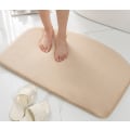 Miniatyrbilde 2 av 5: Toalettgulvmatte, vannabsorberende dørmatte, hurtigtørkende gulvmatte ved inngangen til badet, toalett sklisikker matte, off-white toalettmatte 40x60cm