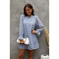 Miniatyrbilde 2 av 5: Boble Langærmet Chiffon Jacquard Bunndress Light Blue L