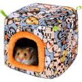 Miniatyrbilde 1 av 5: Varm seng for hamster og marsvin, plysjhus, fuglerede, hengekøye om vinteren for å forhindre små dyr fra huler 20 x 20 x 20 cm