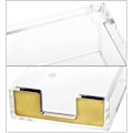Miniatyrbillede 2 af 3: 2 stk. Akryl Notitsblokholder, Moderne Klar Notitspapirholder Dispenser Memo Holder Stand Cube Skrivebord