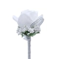 Miniatyrbilde 1 av 4: 1 stk Kunstig Bryllupskorsasj Håndleddskorsasj Knapphullsblomst Bryllupsknapphullsblomst Roser Håndleddskorsasj White