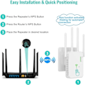 Miniatyrbillede 3 af 5: WiFi Repeater 1200 Mbps, WiFi Signalforstærker Dobbelt bånd 2,4 GHz og 5 GHz WiFi Netværksudvidelse med Lang