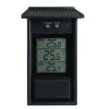 Miniatyrbild 1 av 5: Digital Max Min Växthus Termometer för inomhus- eller utomhusbruk, Lätt väggmonterad Svart